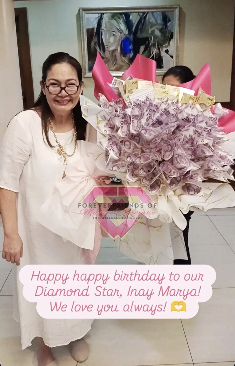 Maligayang Kaarawan sa ating pinakamamahal na Diamond Star, Inay Maricel Soriano!

Sana ay palagi kang maging healthy and beautiful. Mahal na mahal ka namin Inay <a href="/officialmaryaph/">Maricel Soriano</a>. Alam mo yan! 💕

P.S. Bigay ng <a href="/InayMary_FF/">Maricel Soriano’s Official Forever Friends</a> ang money bouquet. Bongga hindi ba? Treww.