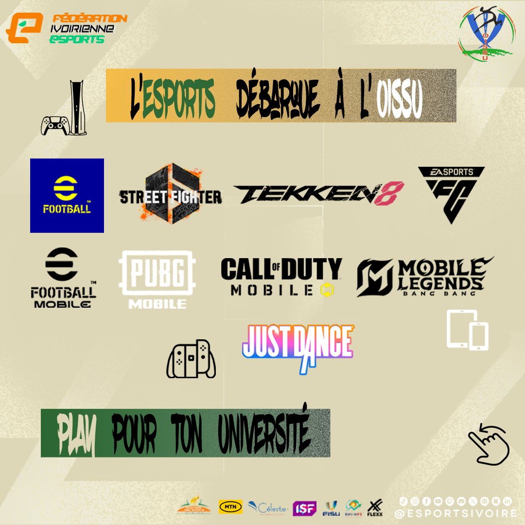 EsportsIvoire's tweet photo. 🔥L'Esports débarque à l'OISSU 🎮

Comment s'inscrire📝:  

1⃣- Prends ta licence ou fais inscrire ton établissement sur https://t.co/3bo02axhlM
2⃣- Rejoins le serveur OISSU https://t.co/8e9GTmWYyL
3⃣- Crées ton compte https://t.co/D2crQsJhCQ

(1/2) https://t.co/v9UBYHd7PF