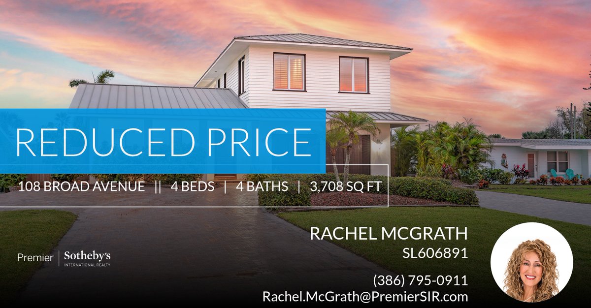 📍 Reduced Price 📍 This recently reduced home at 108 Broad Avenue in Daytona Beach won't last long, so, don't wait to set up a showing! Reach out here or at (386) 795-0911 for more information!

Rachel McGrath
Sales Assoc... homeforsale.at/108_BROAD_AVEN…