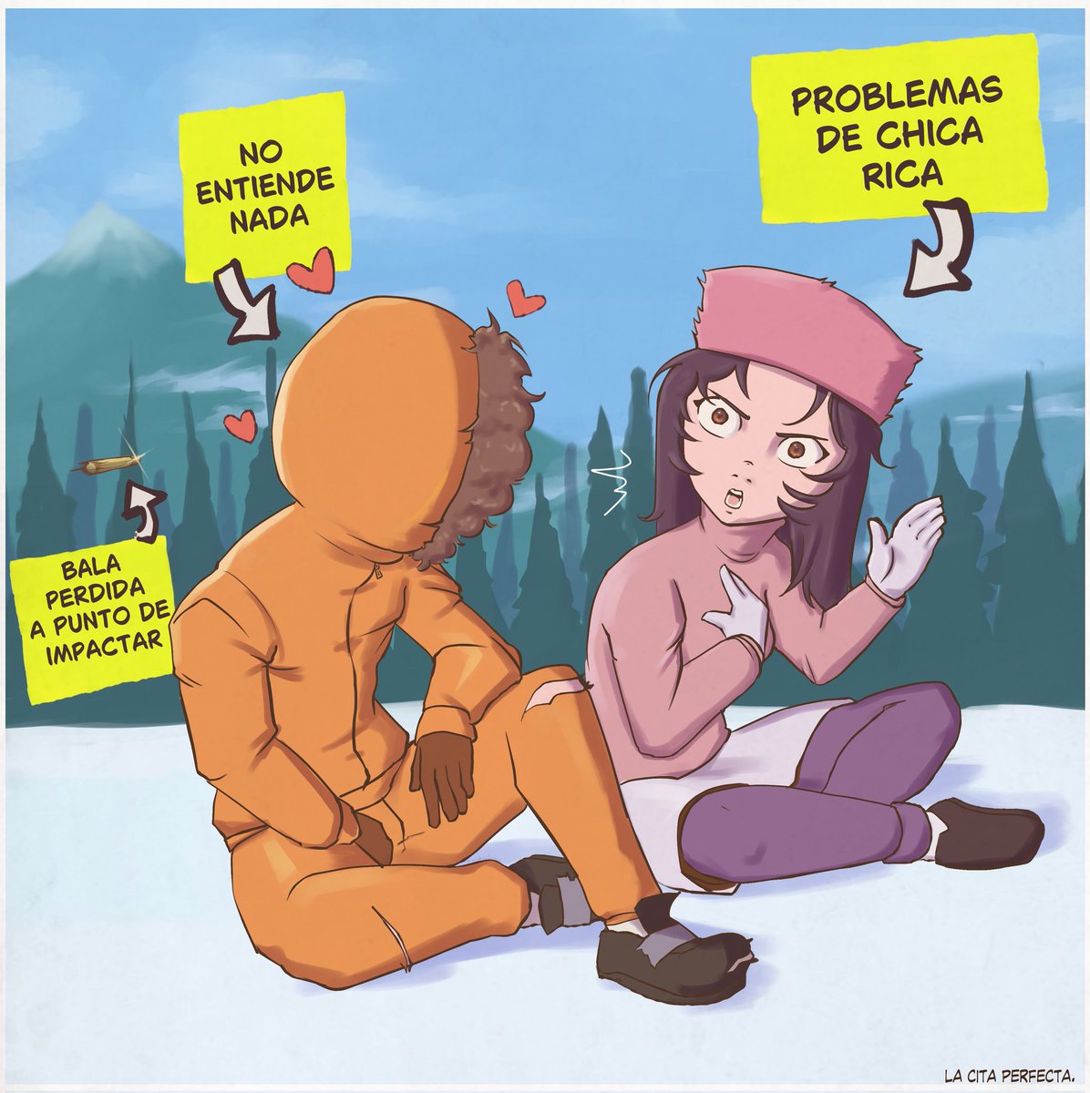 Me morí pero medio volví 🫩✌️.

Voy a aprovechar este dibujito que le hice de art trade a <a href="/YuiiSakura_/">🌸Sakura🌸</a> que fuera de joda si me gustó, además me gustó su diseño de oc, de verdad parece de South Park xd.

Y bueno, vuelvo a mi tumba people, espero les guste 🦞