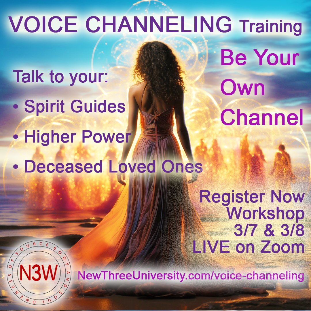 Our Most Popular VOICE CHANNELING® Training is Coming Up Next Weekend - March 7 &amp; 8. 

Now is the best time to register and get a Free 1-1 30-minute Session when you join by 2/27. 

newthreeuniversity.com/voice-channeli… 

For beginners and experienced. 100% Success – Everyone Does It!