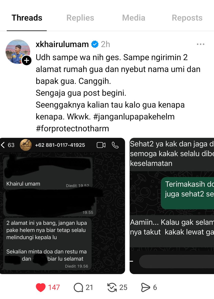 FYI

abang damkarnya cerita udah mulai diteror