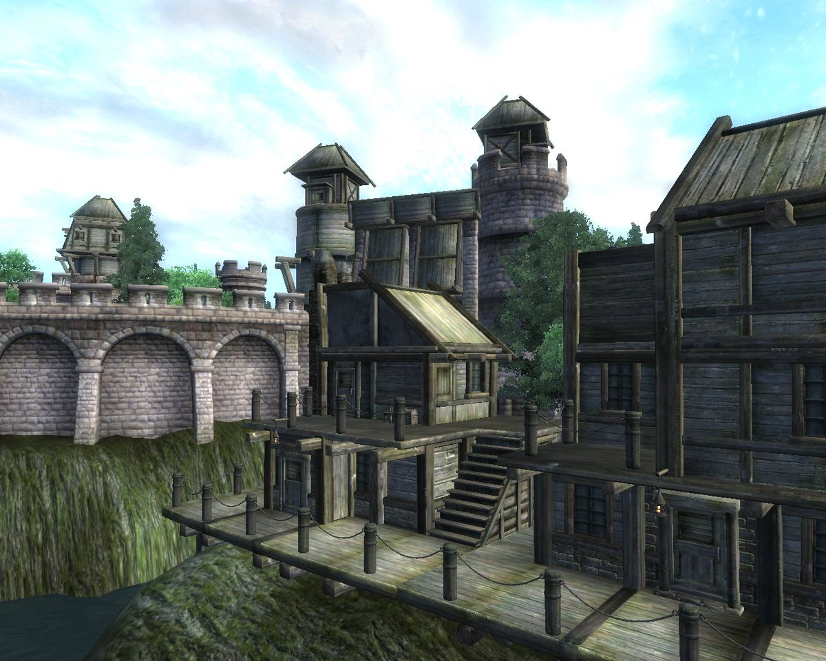 Gravantus's tweet photo. You could get a job at the Bay Roan Stables and buy this house just off the canal. Then meet a nice girl at the Great Chapel of Mara and take her on a date to Silverhome on the Water. Get married and send your kids to the Mages Guild. But you will not. https://t.co/zVZ1jbf8iB