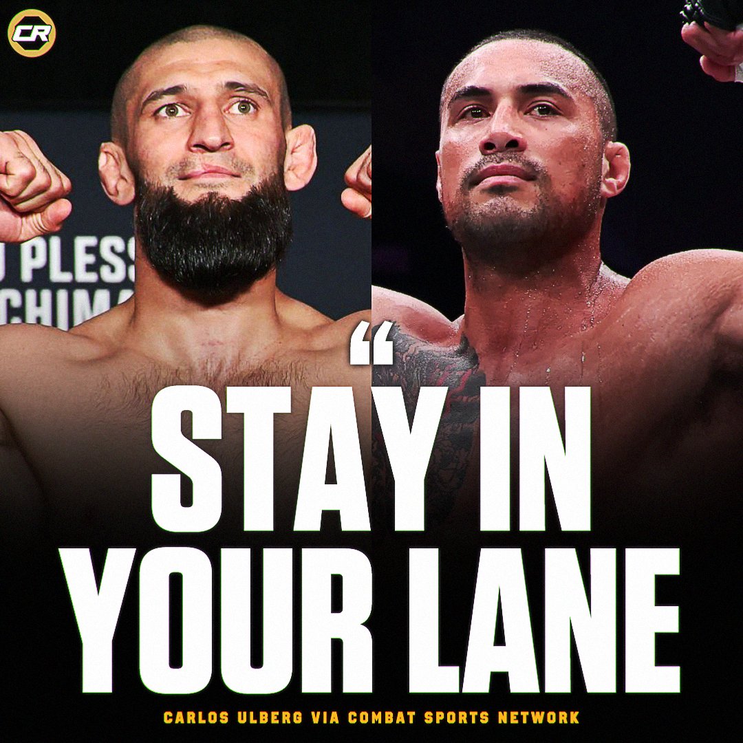 ChampRDS's tweet image. Carlos Ulberg warns Khamzat Chimaev about moving up to light heavyweight 😳

"He's too small. Stay in your lane brother, handle your business over there and I'll handle mine here. 205 is mine!"

(via Combat Sports Network)