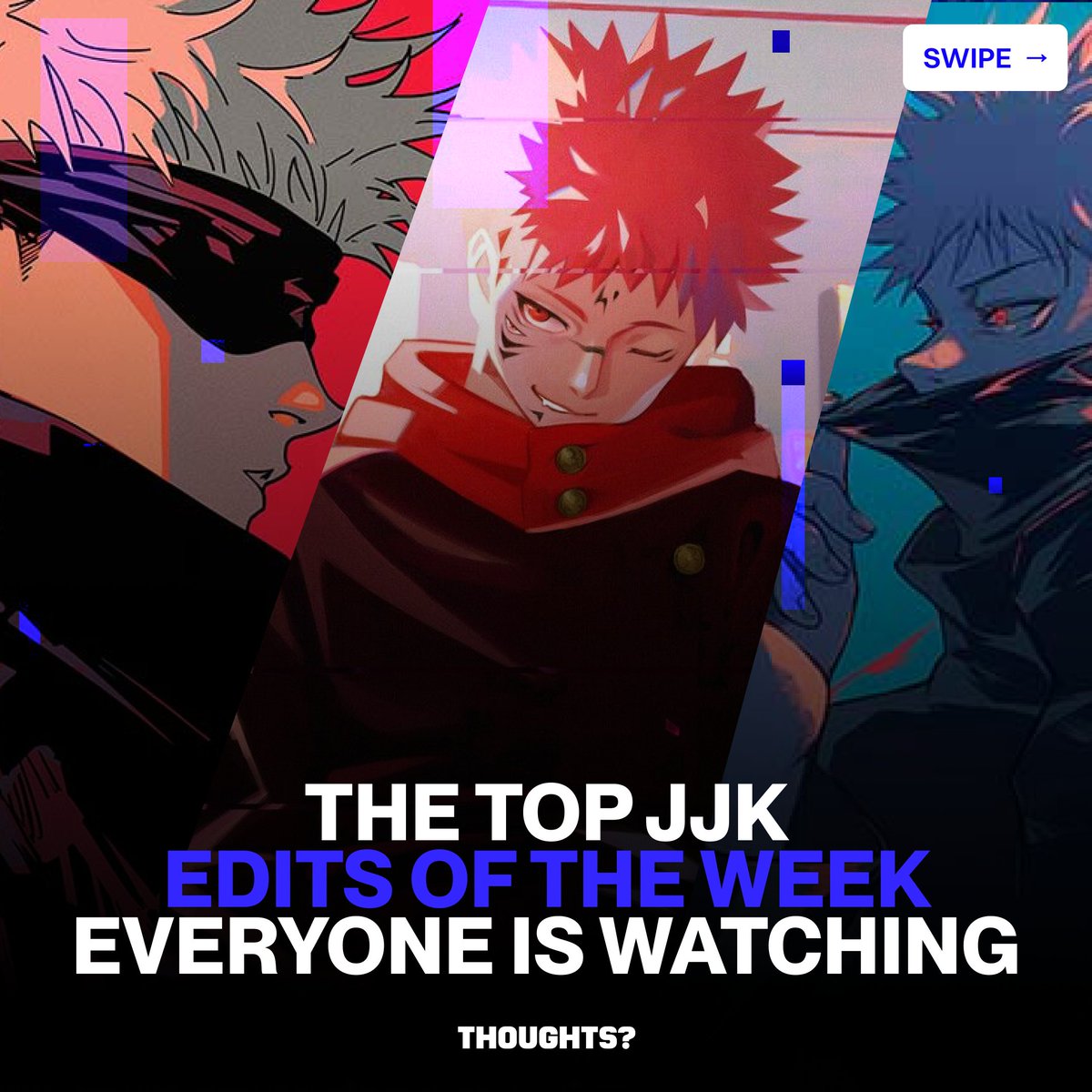 loopdlive's tweet photo. For Jujutsu Kaisen editors… this week’s edits were cursed in the best way 😮‍🔥
The fight scenes.
The beat drops.
That one moment that makes the whole timeline stop scrolling.
Some edits just hit different.
Tag the editor who cooked this week ⬇️
#JujutsuKaisen #JJK #AnimeEdits https://t.co/MNDgPH7F9t
