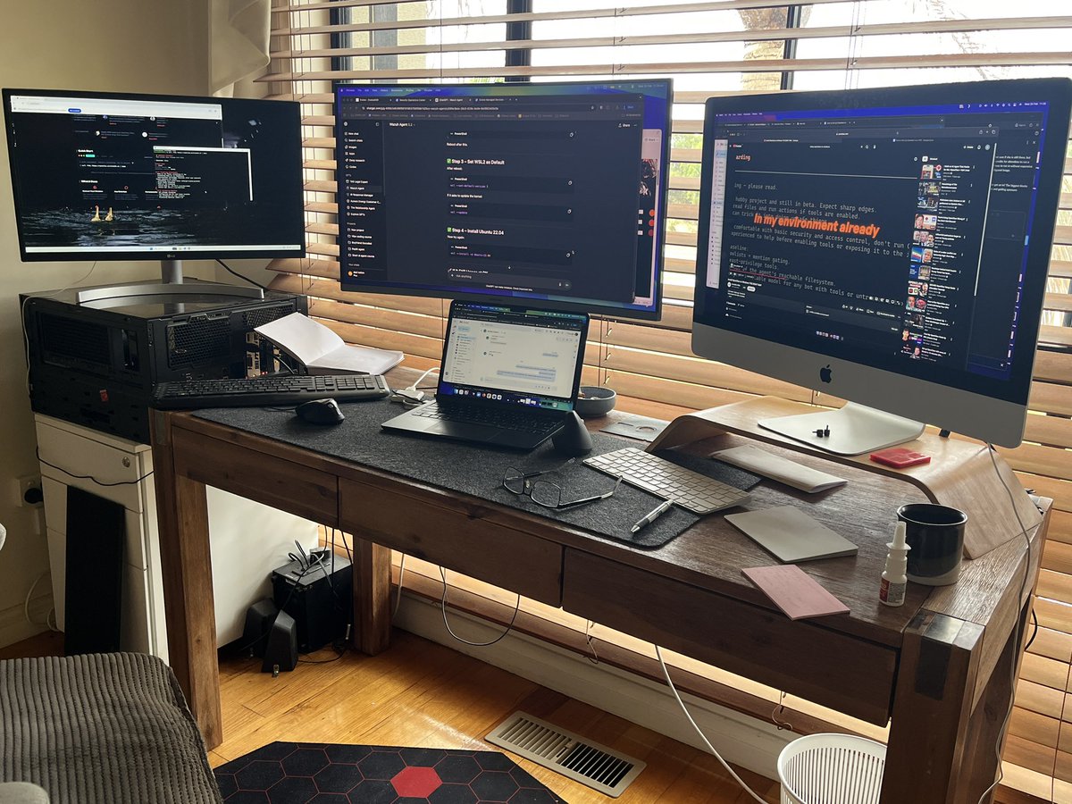 Multi tasking - because 1 computer is not enough! 

27” intel imac 
macbook air m2
windows pc