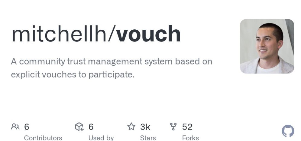 ⭐ Repo of the Day: vouch by <a href="/mitchellh/">Mitchell Hashimoto</a>. This dev created a trust system for open source projects where contributors must be vouched for by existing trusted members before they can interact with certain parts of a codebase. 

It's a direct response to AI tools flooding projects