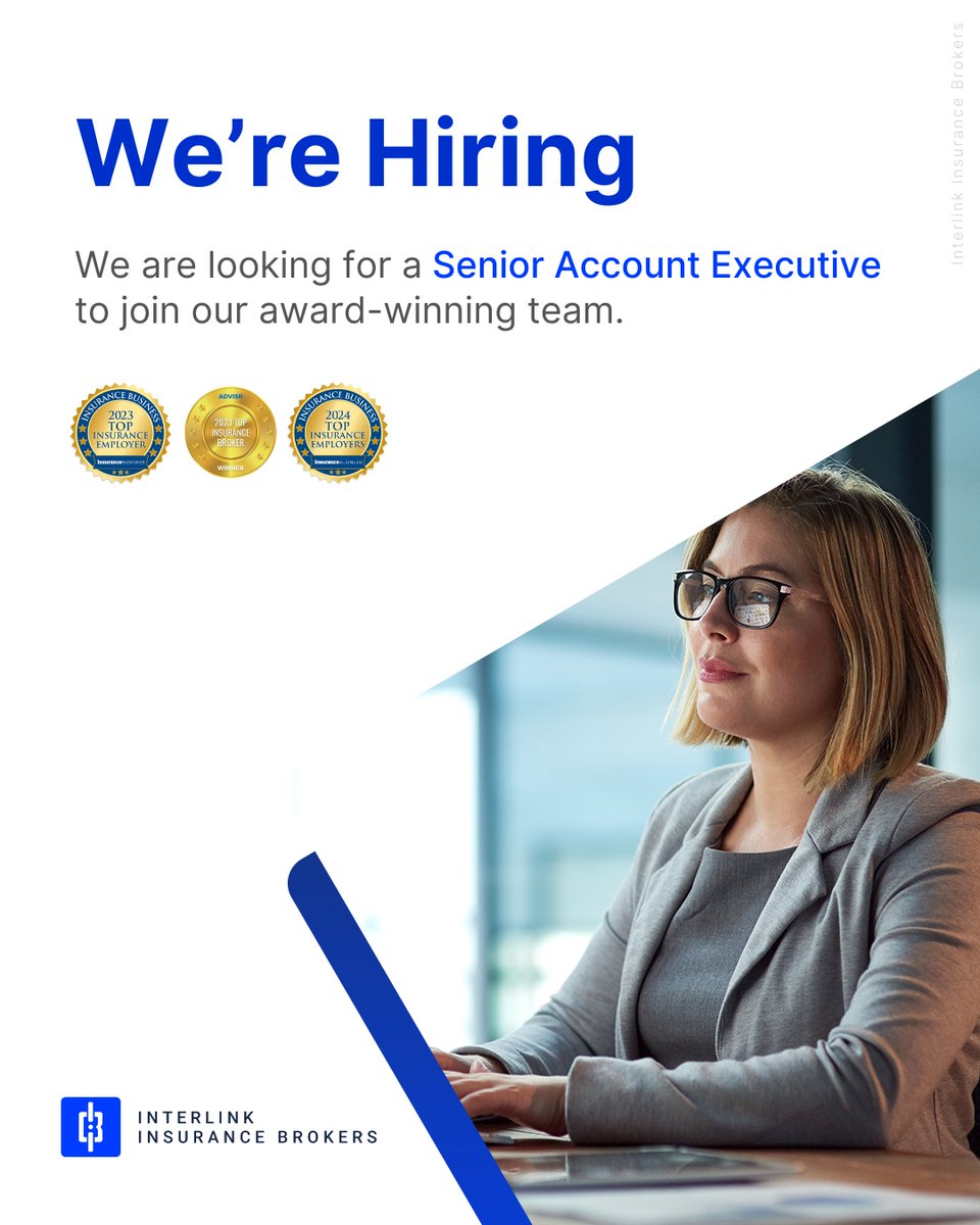 WE’RE HIRING | Senior Account Executive  
Due to our continued growth, Interlink is seeking an experienced Senior Account Executive to join our Broking division.  

For more information on the role and to send your CV, email us at sophiedobson@iibs.com.au