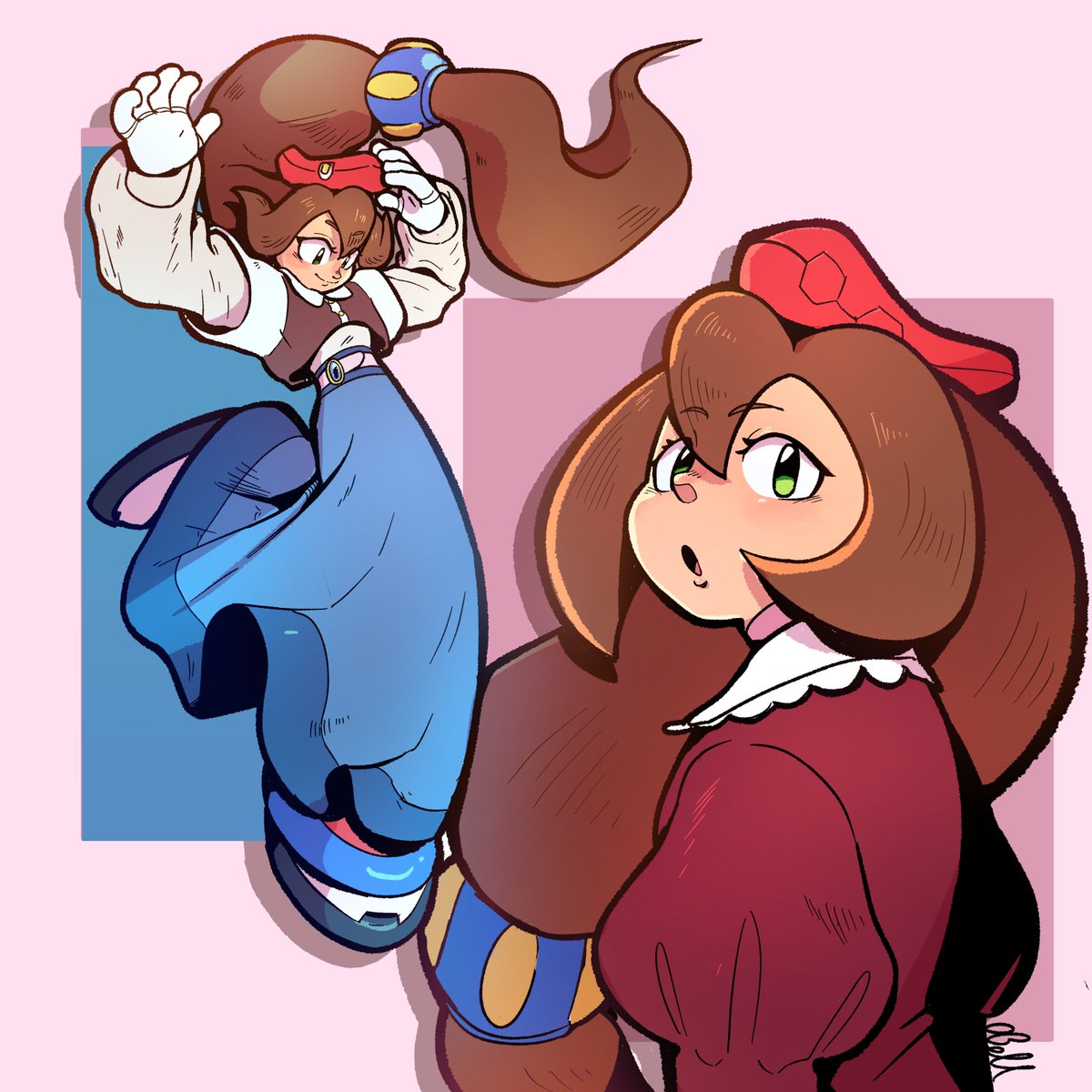 Lined and colored Iris doodles from my sketchbook. Been trying to work more on this coloring style. #megamanx #ロックマンX