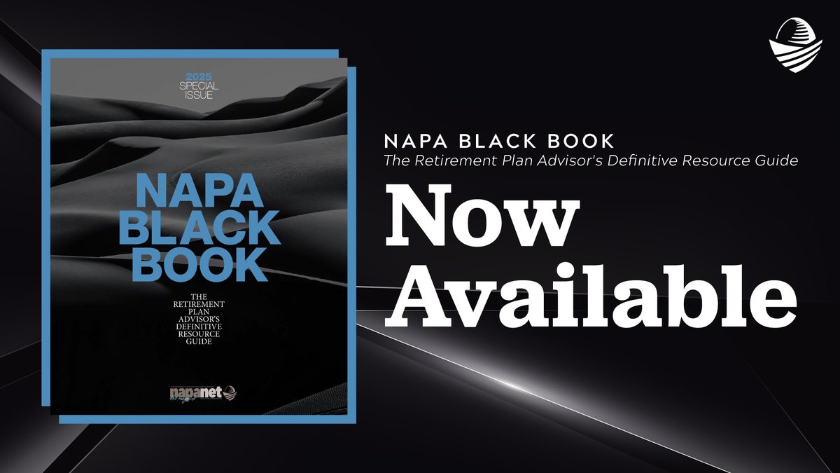 NAPA401K's tweet photo. The NAPA Black Book is a trusted, year-round resource for thousands of retirement plan advisors looking to identify and evaluate the industry’s leading firms, tools, and solutions.
Learn why it remains a go-to guide:
https://t.co/ZGHwBHHp3O
#NAPANation #RetirementAdvisors https://t.co/hA0qfZ4Dzh