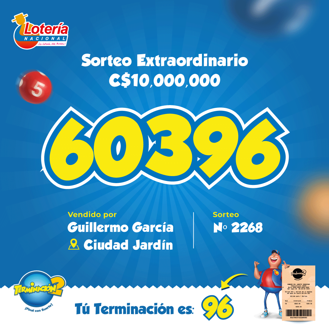 🤑🍀Regresa la Suerte a la capital...Ciudad Jardín se queda con los C$ 10 MILLONES del Sorteo Extraordinario N° 2268💰🍀

#Managua #Nicaragua #Sorteo #Resultado
