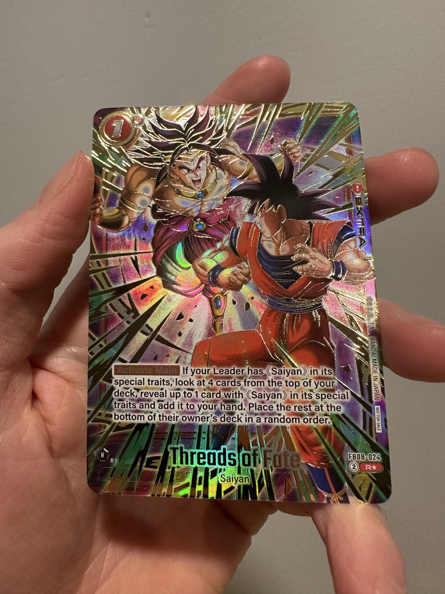 Broly &amp; Goku in “Threads of Fate” 
Picture doesn’t do this justice, this card looks insane in person