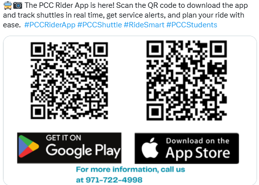 PCC Shuttle tweet media