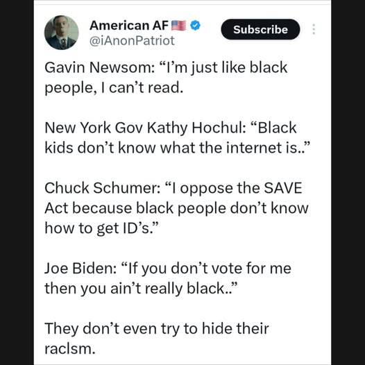 Americans need to understand, the <a href="/DNC/">Democratic Party</a> <a href="/TheDemocrats/">Democrats</a> are racist as fuck.