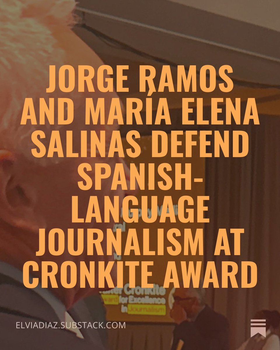 The legendary former Univision anchors used the moment in Phoenix to warn against censorship, face fear and affirm that bilingual journalism is central to American democracy.
My take ⬇️⬇️.
 open.substack.com/pub/elviadiaz/…