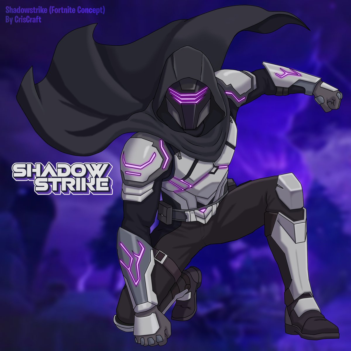 One move. One shadow. One strike.
I present to you:

Shadowstrike! (Fortnite Skin Concept)

Remake of the Shadowstrike concept from 2024.
Part of the "Reimagined Ones" set.
#Fortnite #FortniteArt #FortniteConcept