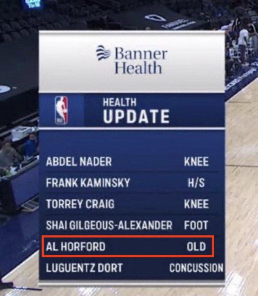 Never forget when the Thunder sat out Al Horford for being old 😭