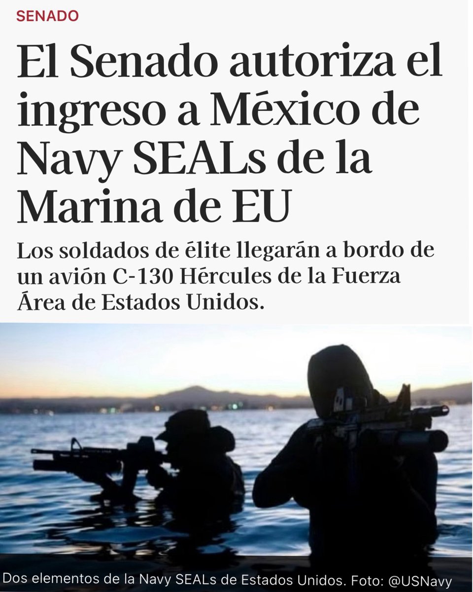 🇲🇽 Senado do México autoriza os americanos do Navy Seals a treinar a tropa mexicana para combater narcoterroristas.