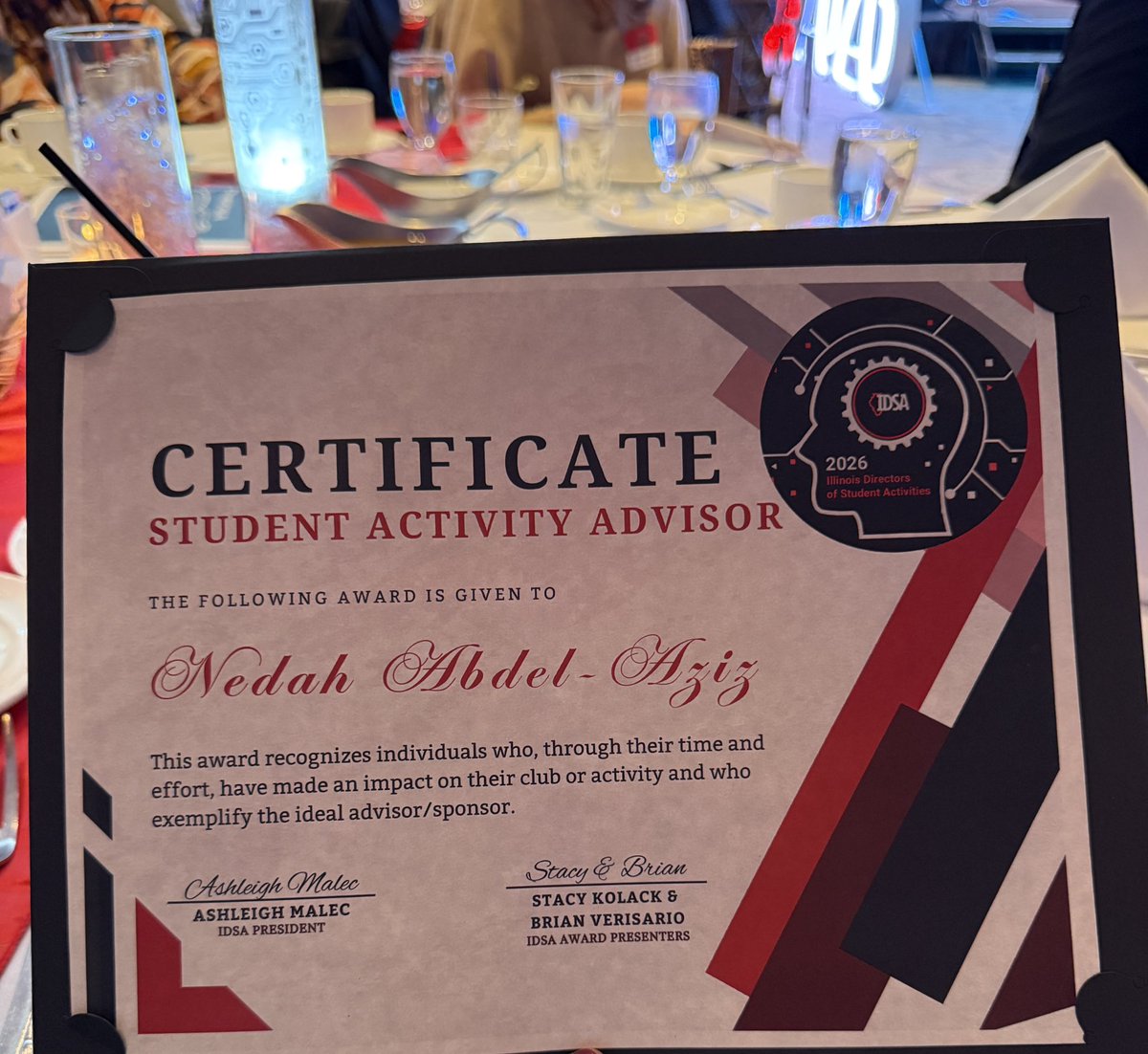 Congratulations to someone that does it all in our building, Nedah Abdel-Aziz. <a href="/Sandburg_fanz/">Sandburg SuperfanZ</a>, IFest, Broadcasting Club, you name it....she does it! Thank you for making our district better!
<a href="/CHSD230/">District 230</a>