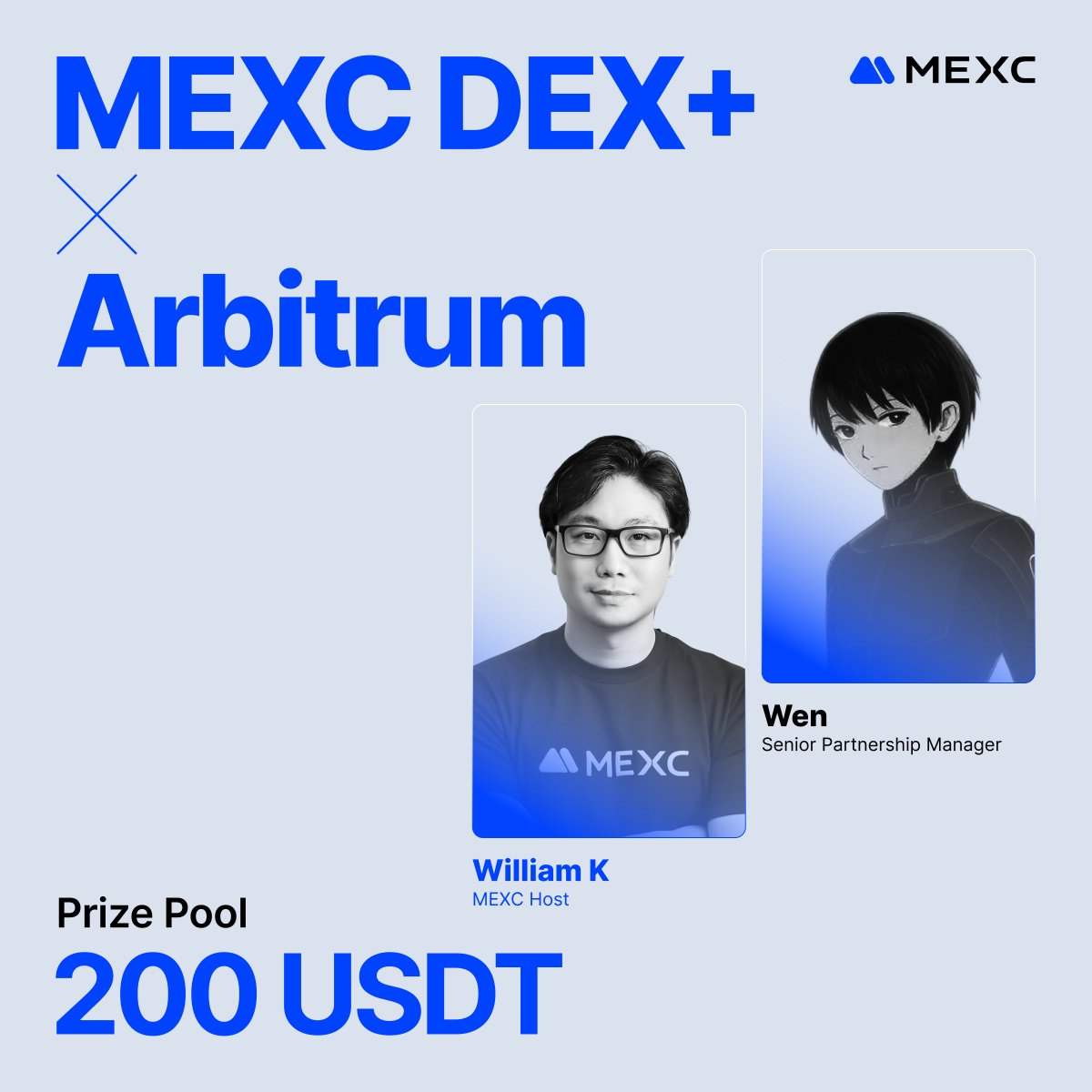 Join our 𝕏 Space with <a href="/GmWen7/">Wen</a>  from <a href="/arbitrum/">Arbitrum</a>  on the next phase of On-Chain trading!

⏰ Feb 16, 2026 12pm (UTC)   

200 USDT airdrop, max 20 winners   

✅ Follow both <a href="/MEXC_DEX/">MEXC DEX+</a> &amp; <a href="/arbitrum/">Arbitrum</a> + RT 
✅ Leave a question/comment &amp; your MEXC UID 
✅ Tune in &amp; leave a screenshot of