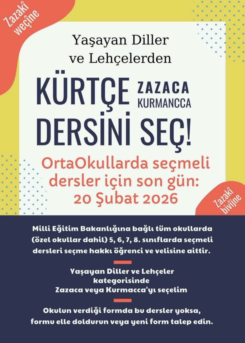 Roj baş 
Em ê îro tevî Partîya Maf Û Azadîyan cara yekem li Sultanbeylîyê çalakîyek hevpar û berfireh bikin.

Günaydınlar 
İstanbul Anadolu yakasında ilk Kürtçe ders tanıtım çalışması olarak HAK PAR ile Sultanbeyli’de geniş katılımlı bir çalışma yapacağız.
Etkinliğimize