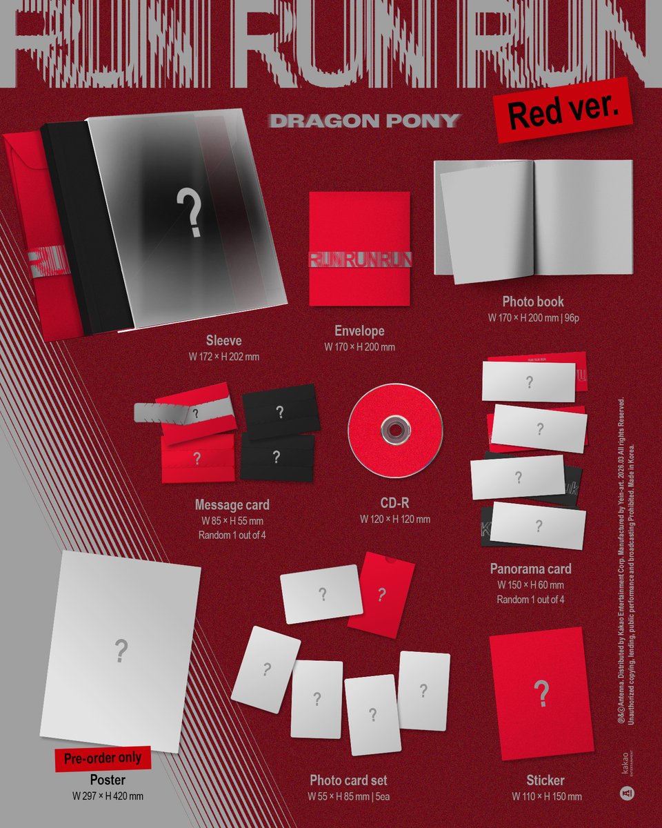 Dragon Pony (드래곤포니) EP [RUN RUN RUN]
Red ver. 예약 판매가 오픈되었습니다.
아래 온라인 음반 사이트에서 구매하실 수 있습니다.

✔온라인 음반 사이트
- 알라딘
- 핫트랙스
- YES24

#DragonPony #드래곤포니
#RUNRUNRUN