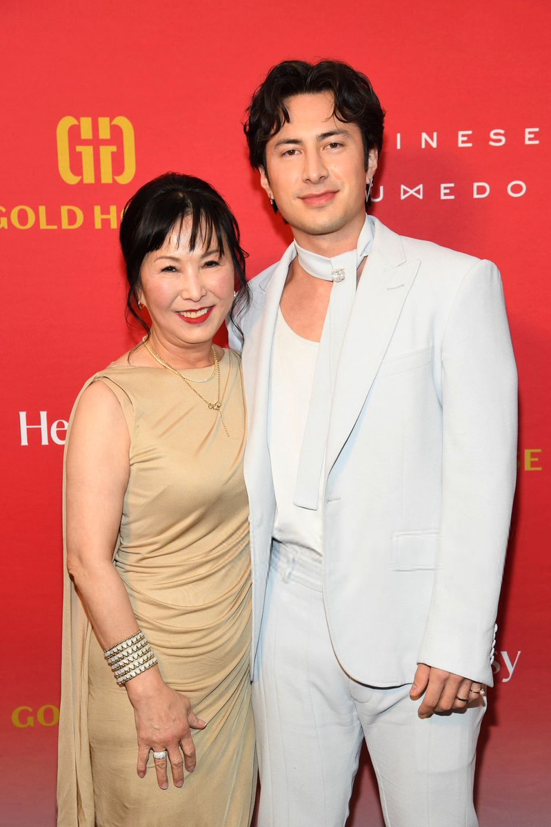 Hudson Williams and his mom at Gold House’s Lunar New Year Celebration in NYC ❤️