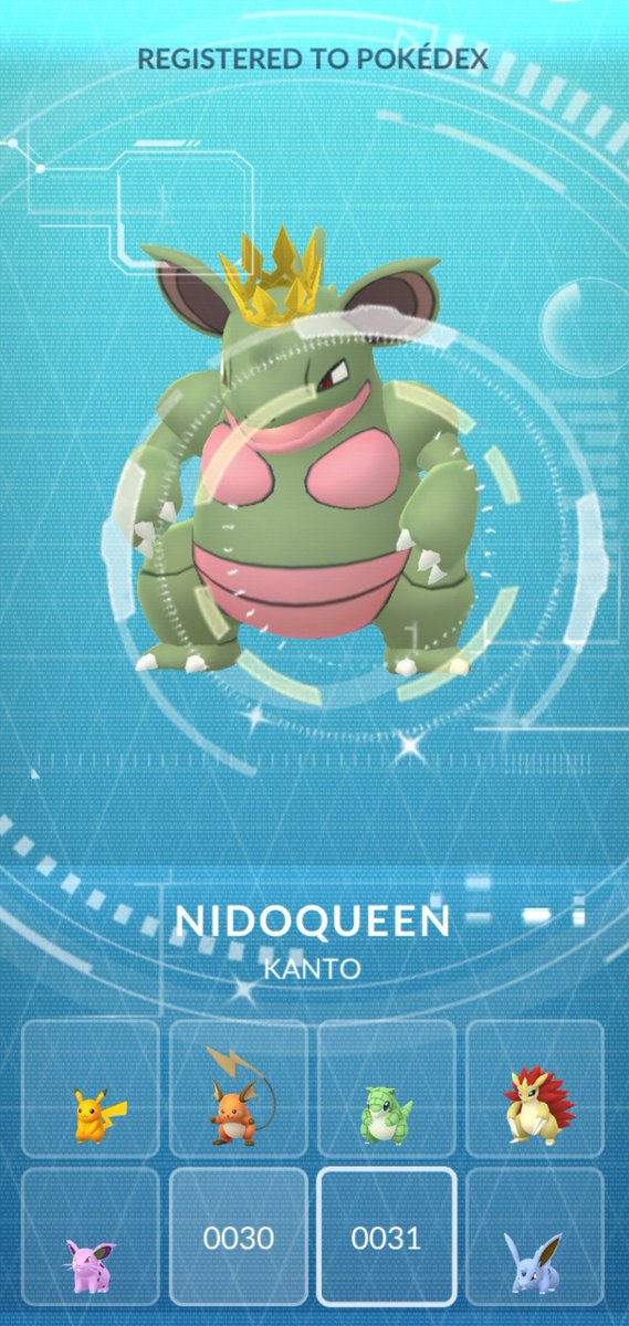 vaniemermaid's tweet photo. I caught #shinynidoqueen for the pokedex entry! I thought I already evolved the shiny 😅
#pokemongo #pogo #ShinyPokemongo https://t.co/GHswG2Ui5c