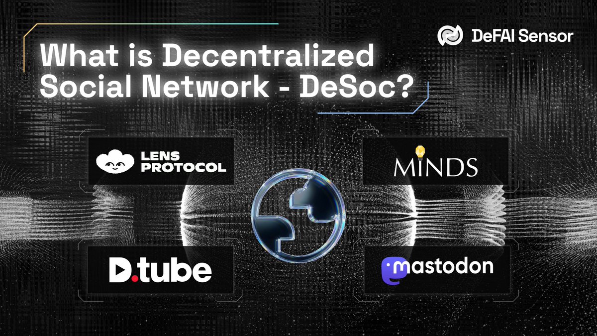 #DeSoc has been hyped for years — but what is it?

💥Decentralized Social (DeSoc) networks are social platforms, like X, but built on blockchain

They operate with different principles:
🔹 Built on blockchains 
🔹 Decentralized ownership structures 
🔹 Permissionless &amp; trustless
