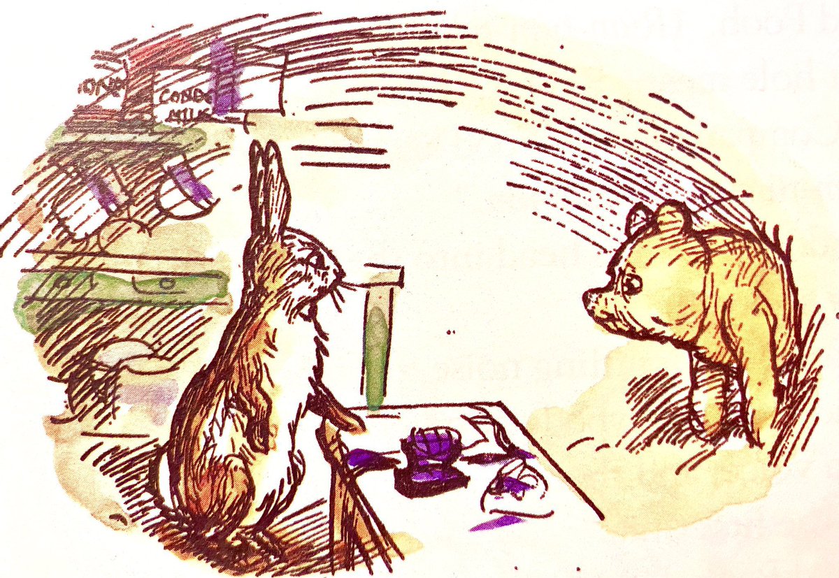 A_AMilne's tweet photo. Oh, I like his way of talking,
   Yes, I do.
It’s the nicest way of talking
   Just for two.
And a Help-yourself with Rabbit
Though it may become a habit,
Is a pleasant sort of habit
   For a Pooh. 
               ~A.A.Milne https://t.co/Gq2aZXschE
