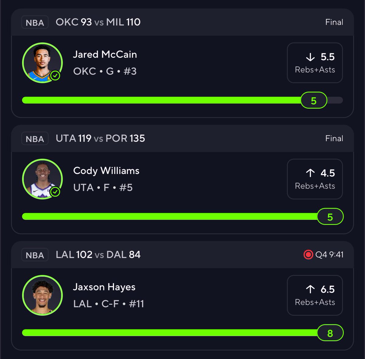 PropGeekZeke's tweet image. $100 TO SOMEONE WHO LIKES❤️⤵️

ANOTHER NBA SWEEP 🧹🧹🧹

Jared McCain Under 5.5 Reb+Ast✅
Cody Williams Over 4.5 Reb+Ast✅
Jaxson Hayes Over 6.5 Reb+Ast ✅

❤️ if you tailed