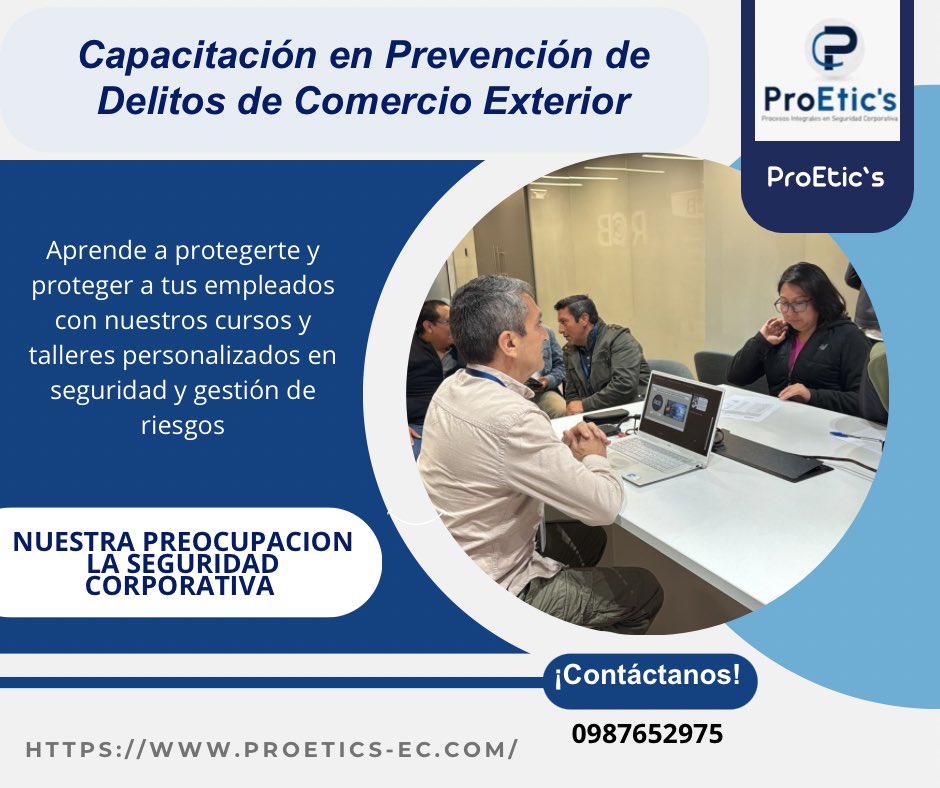 pcerda70's tweet photo. 🌐#ProEtic’s Permítenos fortalecer la cultura de seguridad en tus colaboradores.

¡Conoce nuestro programa de capacitación!                    

✅️ Trabajamos por la #seguridadcorporativa https://t.co/0ZuwI2P2iL