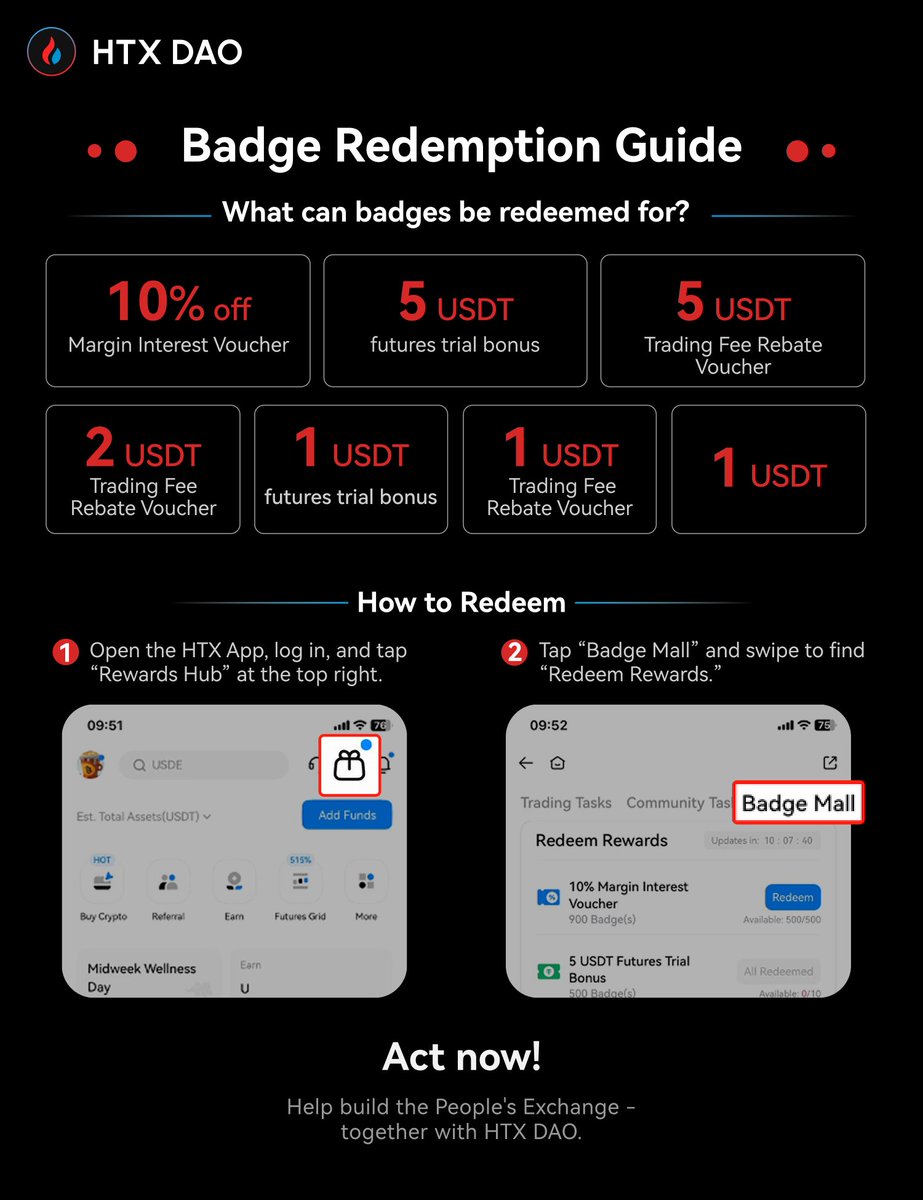 🎁 HTX DAO #Rewards — Fully Explained
Your participation actually pays off!

How to join:
✅ Experience the latest HTX campaigns
✅ Share your participation screenshots &amp; tag #HTXDAO_PeoplesExperienceOfficer and the campaign hashtag 
✅ Submit suggestions for improvement (a