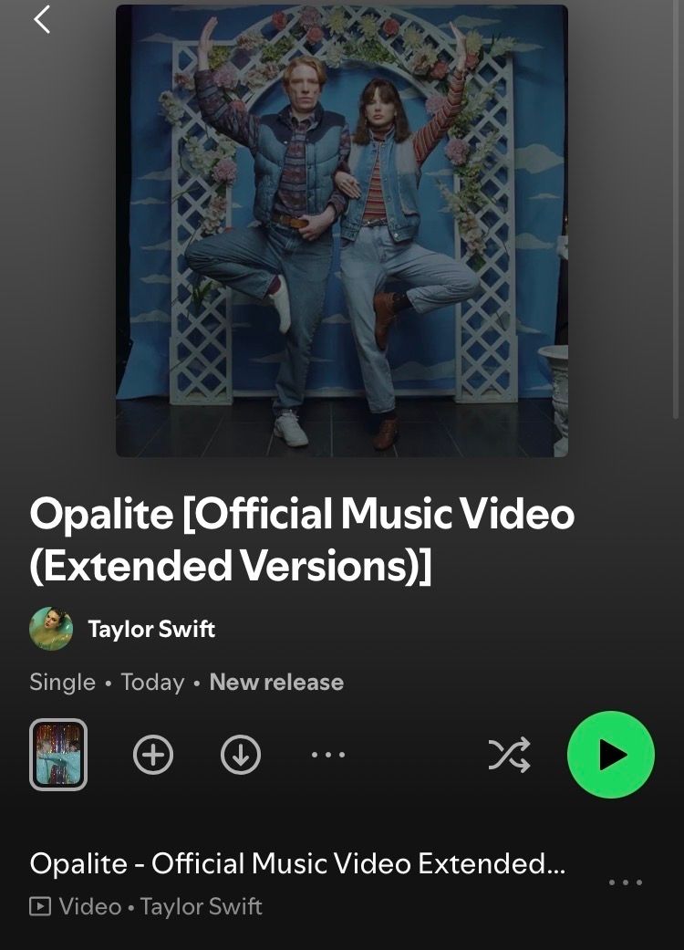 TheSwiftSociety's tweet photo. ‼️| “Opalite” Music Video Extended Versions have been released on Spotify! https://t.co/0eS78xVEu8