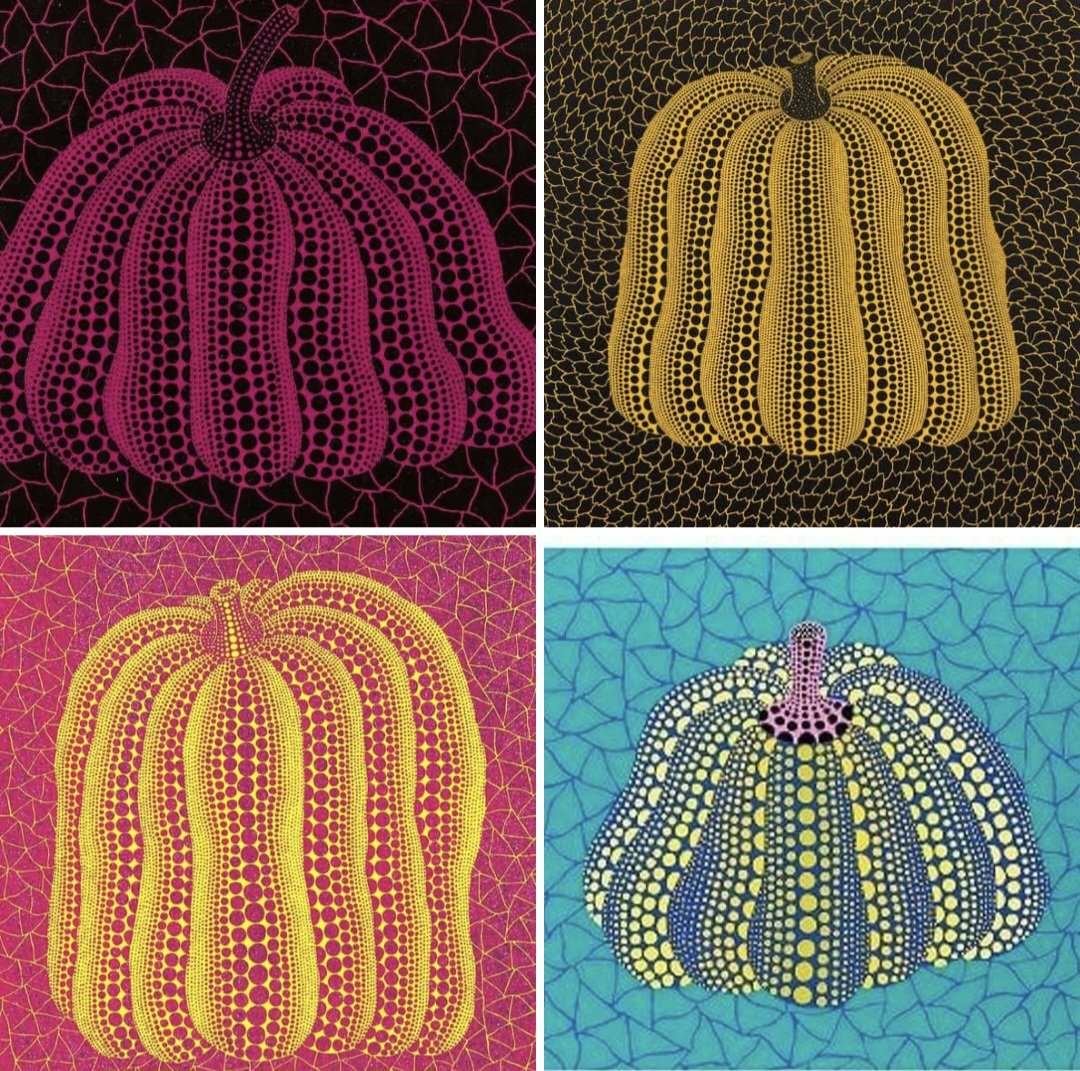 womensart1's tweet photo. Japanese artist Yayoi Kusama has said that her pumpkins act as self-portraits. The idea began as her parents ownded a plant nursery and she has described the pumpkin as βa spiritual home,β a form in which she sees herself reflected #SelfPortraitWeek https://t.co/SFavZ3UETB