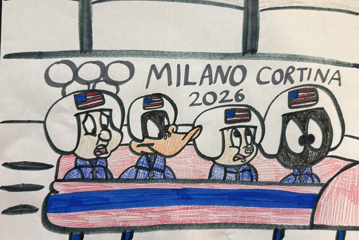 LT and The Smurfs Winter Prompt Day 10 - Porky Pig, Daffy Duck, Elmer Fudd and Marvin The Martian are in Cortina, Italy for Bobsledding during the Winter Olympics so beat Wally FitzCoyote and The Other Coyotes from Team Canada! For <a href="/GregBruhl3/">Greg Bruhl</a> You can make it? #GregBruhl
