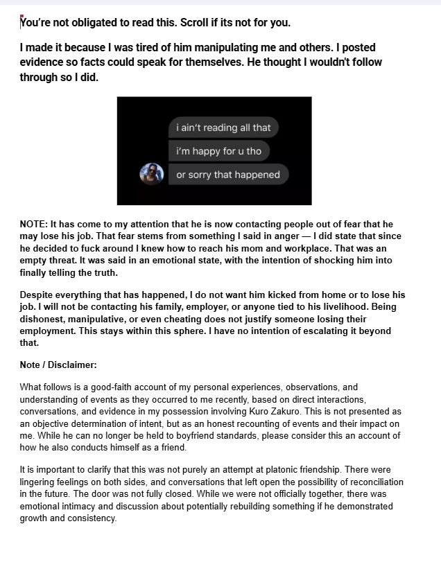 en el ff xiv están escrachando a uno por infiel con un doc de 16 paginas