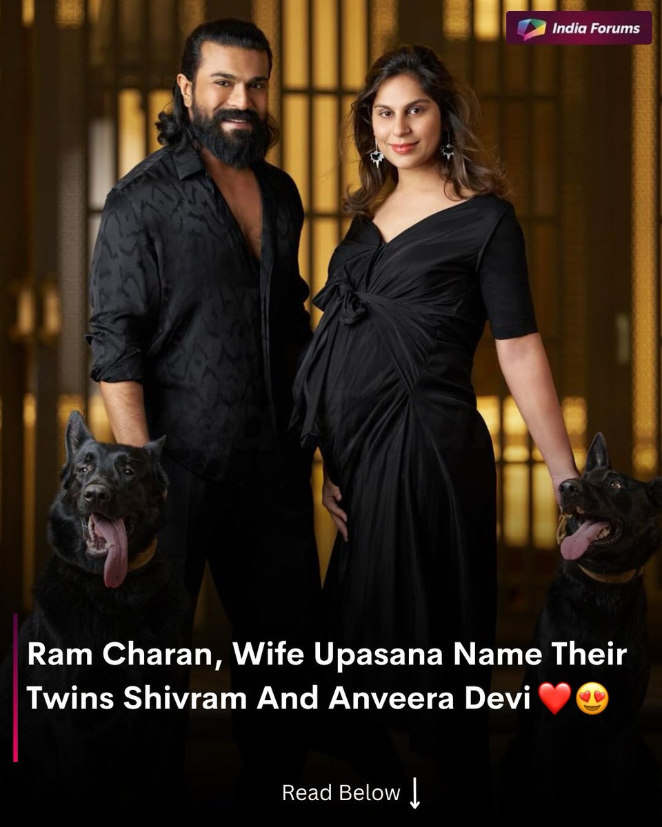 indiaforums's tweet photo. Ram Charan and Upasana welcome double joy! Meet their adorable twins, Shivram and Anveera Devi 💖
.
.
.
#RamCharan #Upasana #Twins #Shivram AnveeraDevi CelebrityBabies StarKids https://t.co/YVhhjaLVZL