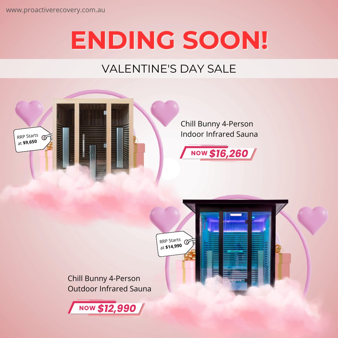 Proactive_Recov's tweet photo. ❤️ FINAL REMINDER ❤️

$2,000 OFF Chill Bunny Valentine’s Sale ends soon.

No extensions.
No second chances.
No restocks at this price.
Sauna. Ice bath. Contrast therapy, built at home.

Upgrade your recovery &amp; secure your $2,000 savings before it’s gone.

#ValentinesSale https://t.co/wKxgMXDiPj