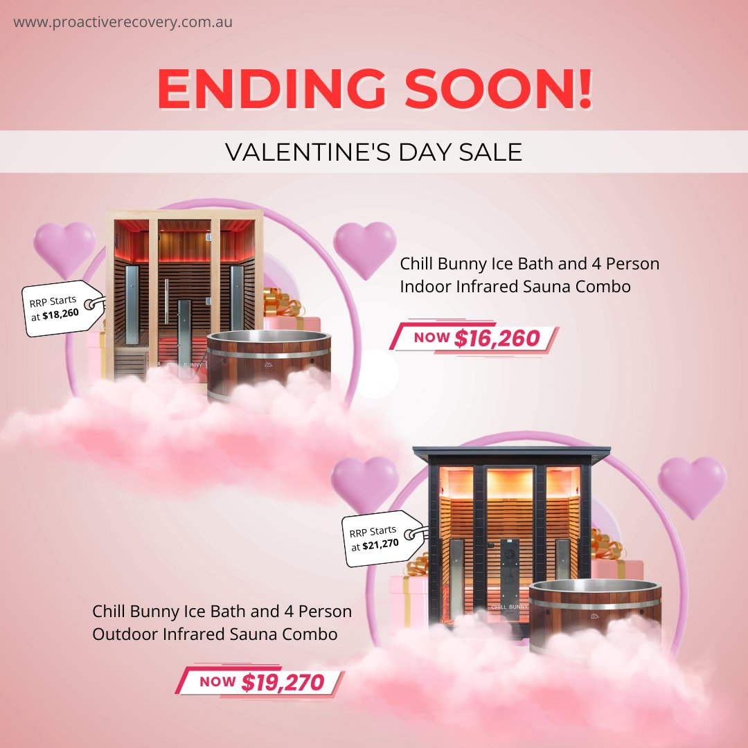 Proactive_Recov's tweet photo. ❤️ FINAL REMINDER ❤️

$2,000 OFF Chill Bunny Valentine’s Sale ends soon.

No extensions.
No second chances.
No restocks at this price.
Sauna. Ice bath. Contrast therapy, built at home.

Upgrade your recovery &amp; secure your $2,000 savings before it’s gone.

#ValentinesSale https://t.co/wKxgMXDiPj
