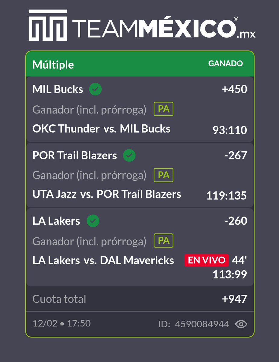Que buen momio de los bucks en <a href="/teammexicomx/">TeamMéxico.mx</a> 😌