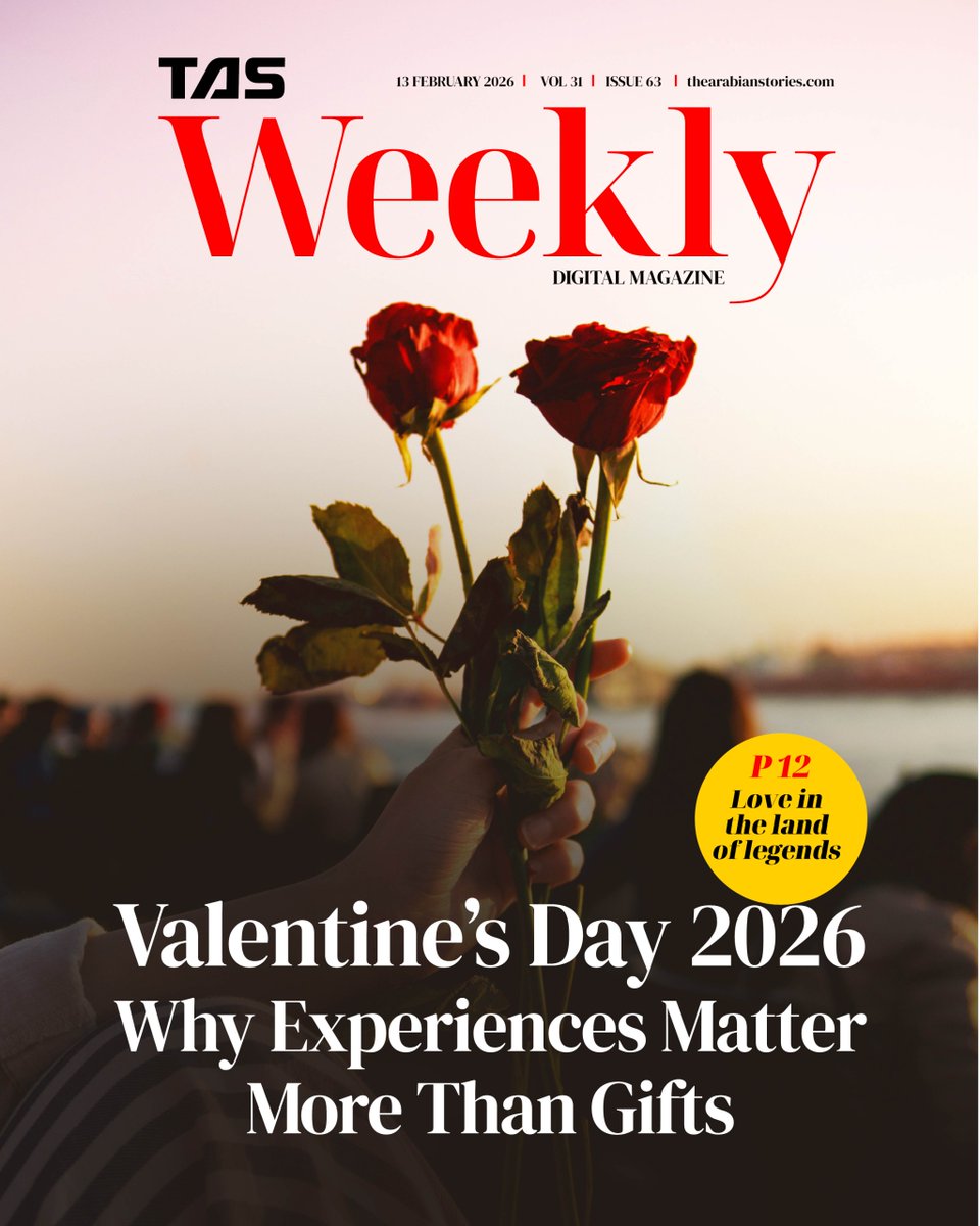 arabian_stories's tweet photo. The latest edition of TAS Weekly is out now.
This Valentine’s Day, we explore why experiences matter more than gifts and how meaningful moments are redefining love in 2026.
#tasweekly #valentinesday https://t.co/uN8qWnX1Fp