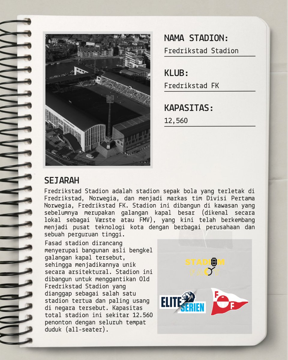 stadiumfact's tweet photo. Stadium Fact #647
Fredrikstad FK - Fredrikstad Stadion
Stadion ini juga beberapa kali menjadi tuan rumah laga timnas Norwegia U-21 dan pada 2012 menempati peringkat keenam dalam survei Asosiasi Pemain Norwegia. https://t.co/n5OsVxqhvU