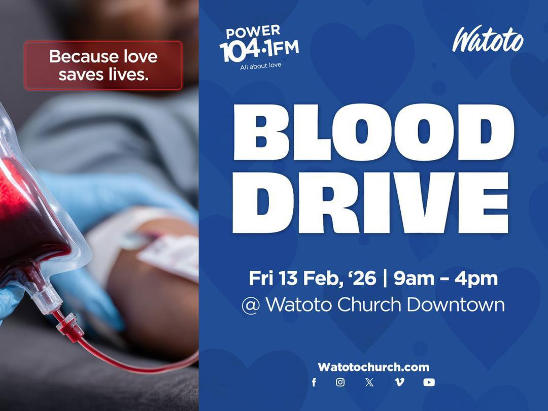 afrogospefiesta's tweet photo. Happening today📍 @watotochurch Downtown.
CC: @powerfmuganda.
📸: Courtesy.
#BloodDrive2026 https://t.co/NevtxfcKsX