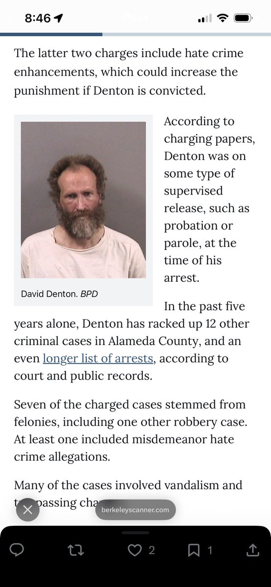 this guy hangs out on a road i drive frequently. i’ve seen him chase and grab random women, and he wanders into the street and disrupts traffic and threatens people. he has extremely deranged energy but i had no idea he was a repeat felon.

at what point is the county liable for