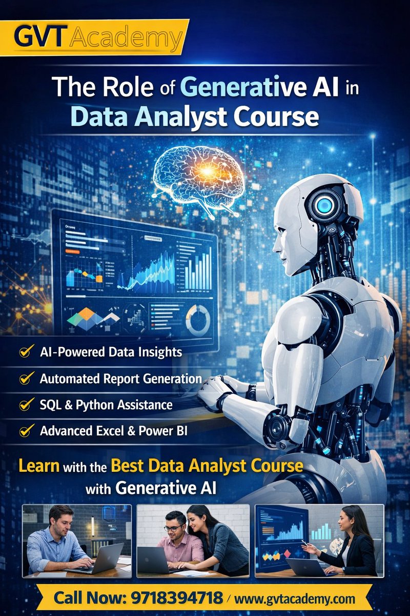 GVTAcademy's tweet photo. https://t.co/um555CdaVI

#BestDataAnalystCourseWithGenerativeAI #DataAnalystCourse #GenerativeAI #DataAnalytics #PowerBI #SQL #PythonForDataAnalysis #ExcelForAnalytics #AIInDataAnalytics #GVTAcademy https://t.co/gKMkEXv8iX