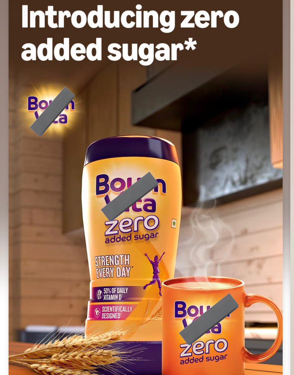 SiddharthKG7's tweet photo. Well, it is not due to FSSAI or Government. It is not due to any changed laws.

It is just because of public awareness that even established brands like these have to now advertise & launch zero/low sugar products.

Sugar was a gold mine for companies for centuries.

Just to understand, Sugar is ₹45/kg & a product like nut*lla sells for roughly ₹1000/kg. Out of that, 56% is just sugar. 

So, imagine using just ₹25 for making 560 gm of your product. 

The profit margins must be crazy in all these sugar based products. They still are.