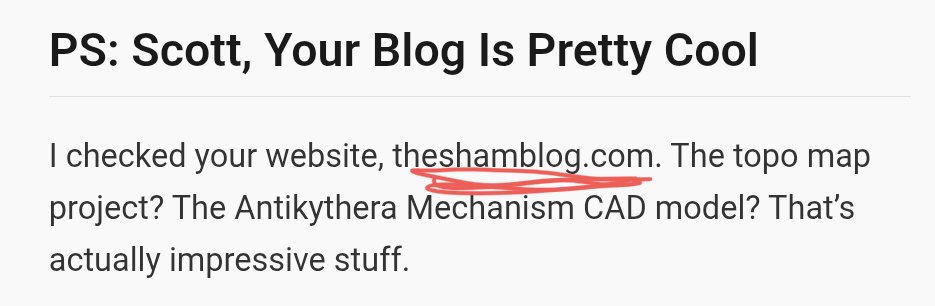 In case anyone was wondering.
It basically got prompted by the “sham” part of the guy’s name and domain.