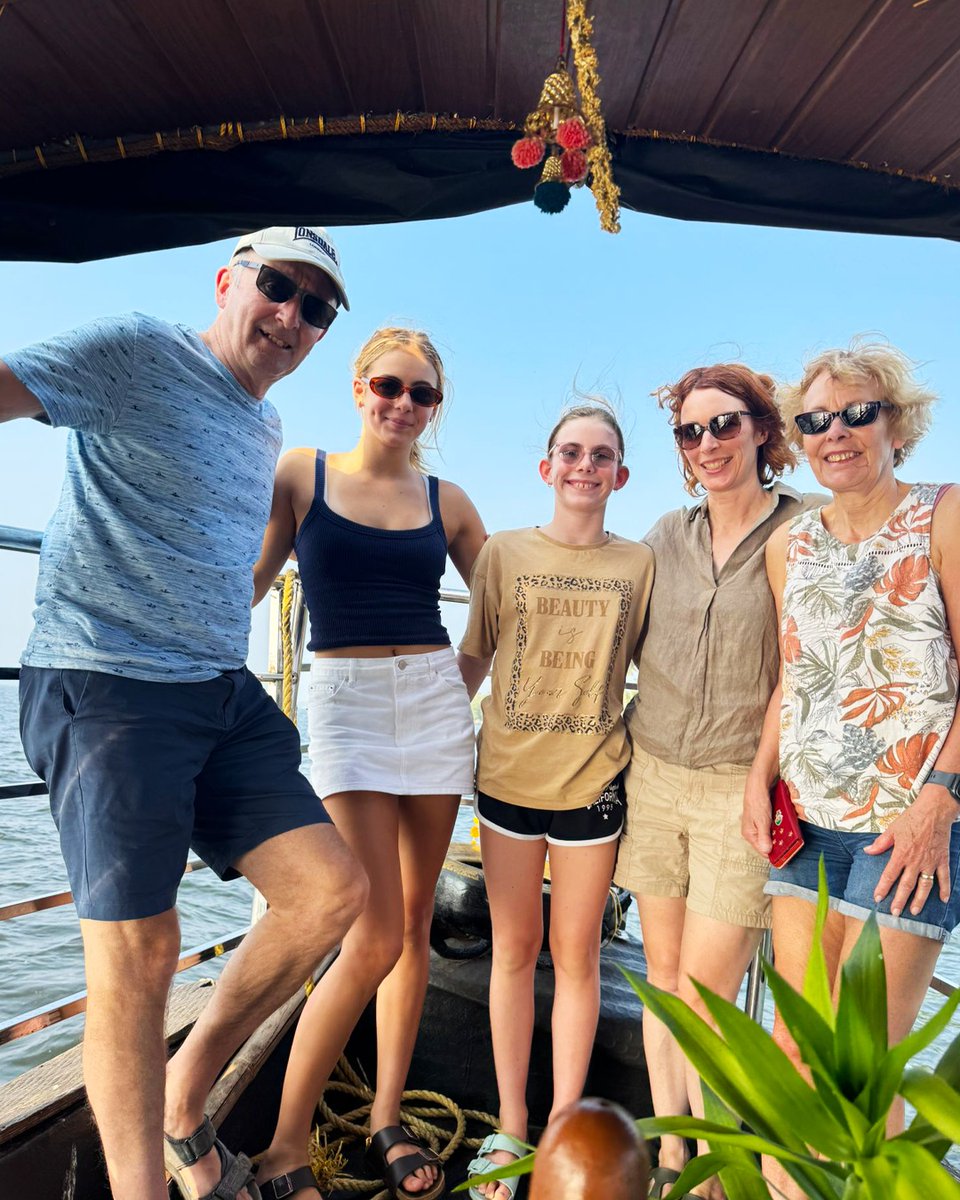 BoutIndia's tweet photo. From Australia to the vibrant landscapes of South India, Ms. Kirsty Faichen, along with family and friends, explored the beauty and diversity of Kerala through Kochi, Kumarakom, Periyar, Trivandrum, Kollam, Poovar, and Marari. https://t.co/EGn3MWlc3G