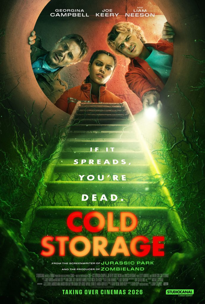 zombietecho's tweet image. リーアム・ニーソン×ジョー・キーリー共演のウイルス・サバイバル映画『Cold Storage』ポスター2種類。ジョニー・キャンベル監督、『ジュラシック・パーク』のデヴィッド・コープ脚本。米公開中